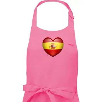 Kuchyňská zástěra Srdce Španělsko - Pánská zástěra na vaření - Univerzální velikost ( Růžová )