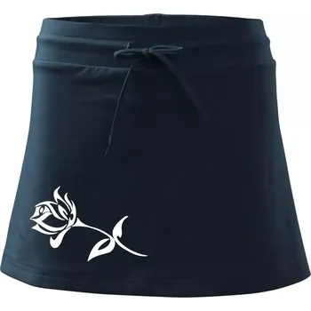 Dámská sukně Růže obrys - Sportovní sukně - two in one - XL ( Námořní modrá (velmi tmavá - téměř černá) )