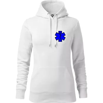 Dámská mikina Hvězda samostatná - záchranář / rescue - Mikina dámská Cape s kapucí - XS ( Bílá )