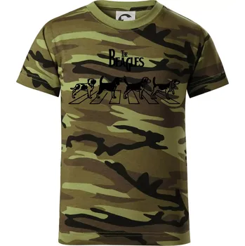 The Beagles - Dětské maskáčové triko - 104-110cm / 3-4 roky ( Zelený maskáč )