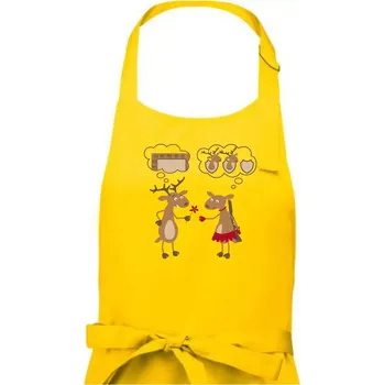 Kuchyňská zástěra Sobí láska (Hana-creative) - Pánská zástěra na vaření - Univerzální velikost ( Žlutá )