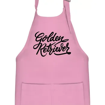 Kuchyňská zástěra Golden retriever - nápis okrasný - Dětská zástěra na vaření - Univerzální velikost ( Růžová )