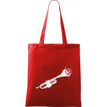 Nákupní taška Trubka noty - Taška bavlněná - 42 x 38 cm ( Červená )