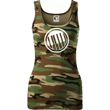 Piano kruh - Dámské Maskáčové tílko - XL ( Hnědý maskáč )