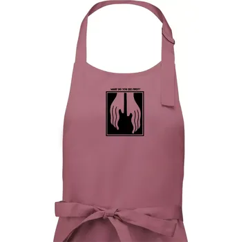 Kuchyňská zástěra What do you see first? Kytara - Ruce - Pánská zástěra na vaření - Univerzální velikost ( Starorůžová )