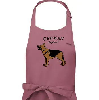 Kuchyňská zástěra Německý ovčák - hnědý s nápisem - Pánská zástěra na vaření - Univerzální velikost ( Starorůžová )