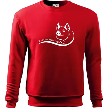 Chlapecké tričko Prasátko - Já tak rád rejpu, rejpu - Mikina Essential dětská - 146 cm/10 let ( Červená )