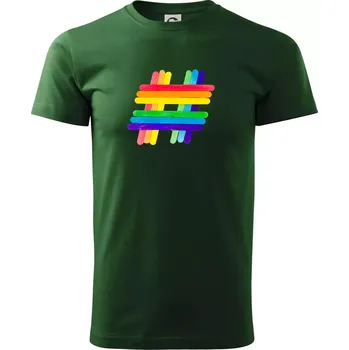 Pánské tričko LGBT hashtag - Triko extra velké (5-8XL) - 7XL ( Lahvově zelená )