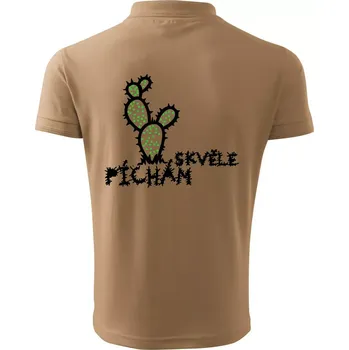 Pánská košile Píchám skvěle - Polokošile pánská Pique Polo 203 - 5XL ( Písková )