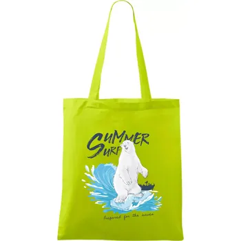 Medvěd surfař - Taška bavlněná - 42 x 38 cm ( Limetková )