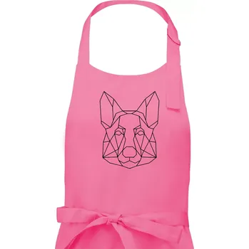 Kuchyňská zástěra Německý ovčák - Geometrie - Dámská zástěra na vaření - Univerzální velikost ( Růžová )