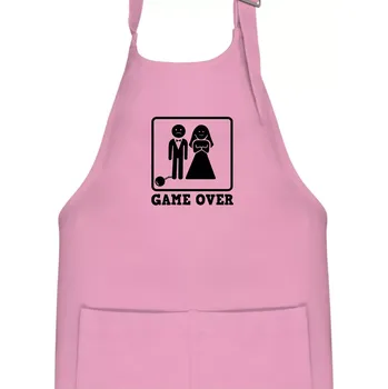 Kuchyňská zástěra Game Over rozlučka - Dětská zástěra na vaření - Univerzální velikost ( Růžová )