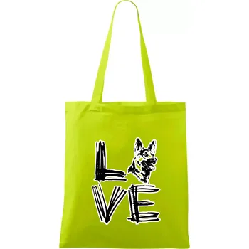 Německý ovčák love - Taška bavlněná - 42 x 38 cm ( Limetková )