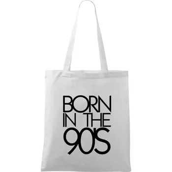 Born In The 90's - Taška bavlněná - 42 x 38 cm ( Bílá )