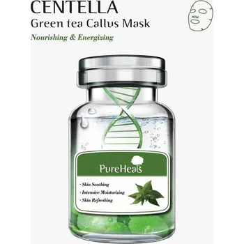 Pleťová maska Pureheals Centella výživná a energizující pleťová maska s centellou asijskou a kmenovými buňkami zeleného čaje, 25 g