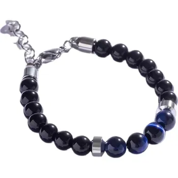 Náramek Marc Malone Stylový korálkový náramek s modrým tygřím okem MCGB5022 + 2 měsíce na vrácení zboží