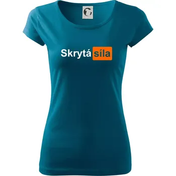 Dámské oblečení Porn - Skrytá síla - Dámské triko Pure - XL ( Petrolejová )