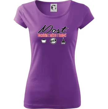 Dámské tričko Most město s tradicí - Dámské triko Pure - 3XL ( Fialová )