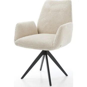 Jídelní židle DELIFE Jídelní židle Zoa-Flex plyšový manšestr béžová křížová podnož hranatá černá taštičkové pružiny