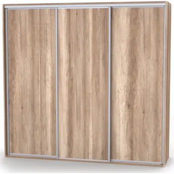 Postel NÁBYTEK MIKULÍK s.r.o. ONYX - třídveřová šatní skříň, plné dveře, 210 až 270cm x 220/240cm Šířka: 210cm, Výška: 220cm, Dekor: olše Šířka: 210cm, Dekor: dub kansas