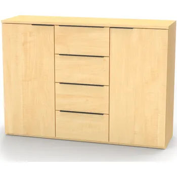 Komoda NÁBYTEK MIKULÍK s.r.o. VARIO 3 - komoda, 120x86.5cm Dekor: olše, Úchytka: Černá Šířka: 120cm, Dekor: javor