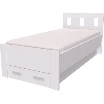 Postel NÁBYTEK MIKULÍK s.r.o. BENO - postel 80x200cm / 90x200cm Dekor: olše, Šířka pro matraci: 80cm, Varianta: Síla bočnice 18mm Dekor: bílá struktura