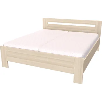 Postel NÁBYTEK MIKULÍK s.r.o. MONTY - manželská postel 160x200cm / 180x200cm Dekor: olše, Šířka pro matraci: 160cm, Varianta: Síla bočnice 18mm Dekor: akácie světlá