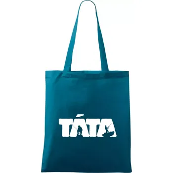 Nákupní taška Táta nápis - rybář - Taška bavlněná - 42 x 38 cm ( Petrolejová )