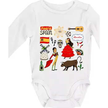 Španělské ikony - Body kojenecké s dlouhým rukávem - Dlouhý r. 3-6 měs ( Bílá )