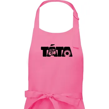 Kuchyňská zástěra Táta nápis - fotograf - Pánská zástěra na vaření - Univerzální velikost ( Růžová )