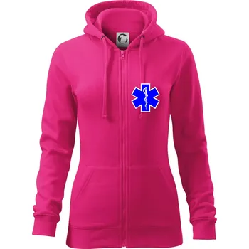 Dámská mikina Hvězda samostatná - záchranář / rescue - Dámská mikina trendy zipper s kapucí - 2XL ( Purpurová )
