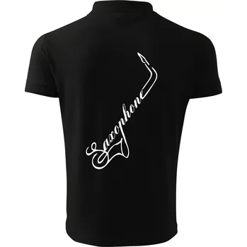 Pánská košile Saxophone nápis - Polokošile pánská Pique Polo 203 - 2XL ( Černá )