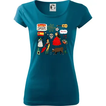 Dámské tričko Španělské ikony - Dámské triko Pure - 2XL ( Petrolejová )