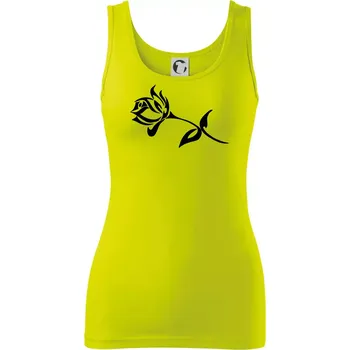 Dámské tričko Růže obrys - Dámské tílko - 2XL ( Limetková )