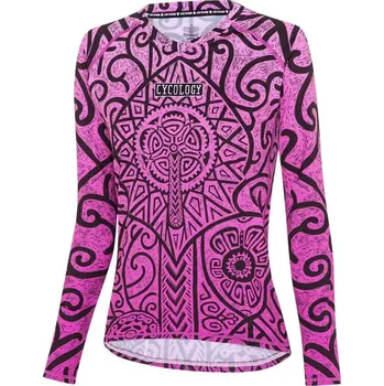 cyklistický dres MTB dres CYCOLOGY Zanzibar, dámský, dlouhý rukáv (Motiv Zanzibar, velikost XXL)