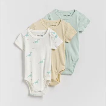 Kojenecké oblečení Reserved - Sada 3 bavlněných body - tělová - 355FP-02X - 355FP-02X-68