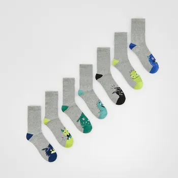 Reserved - Sada 7 párů ponožek - tmavě šedá - 615GC-90M - 615GC-90M-K28