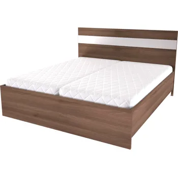 Postel NÁBYTEK MIKULÍK s.r.o. MIA - manželská postel s lamelovými rošty 180x200cm / 160x200cm Dekor: olše, Šířka pro matraci: 180cm Dekor: akácie skořice