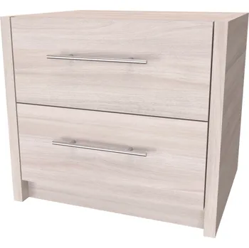 Noční stolek NÁBYTEK MIKULÍK s.r.o. SENTA - noční stolek se dvěma zásuvkami, 50x45x40cm Dekor: olše Šířka: 50cm, Dekor: jasan šedý