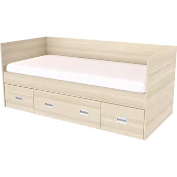 Postel NÁBYTEK MIKULÍK s.r.o. NEMO - postel 90x200cm, 3 zvýšená čela (včetně roštu) Dekor: olše Šířka: 95cm, Dekor: akácie světlá