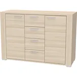 NÁBYTEK MIKULÍK s.r.o. Prostorná komoda ADEL 11 s šuplíky a dvířky, olše, 120x83cm Šířka: 120, Výška: 83, Dekor: akácie světlá