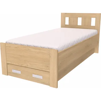 Postel NÁBYTEK MIKULÍK s.r.o. BENO - postel 80x200cm / 90x200cm Dekor: olše, Šířka pro matraci: 80cm, Varianta: Síla bočnice 18mm Dekor: dub sametový