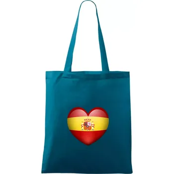 Srdce Španělsko - Taška bavlněná - 42 x 38 cm ( Petrolejová )