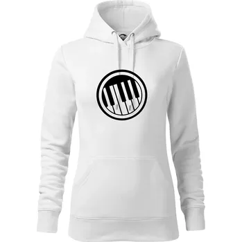 Dámská mikina Piano kruh - Mikina dámská Cape s kapucí - 2XL ( Bílá )