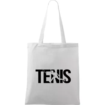 Nákupní taška Tenis nápis silueta - Taška bavlněná - 42 x 38 cm ( Bílá )