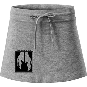 Dámská sukně What do you see first? Kytara - Ruce - Sportovní sukně - two in one - XS ( Tmavě šedý melír )