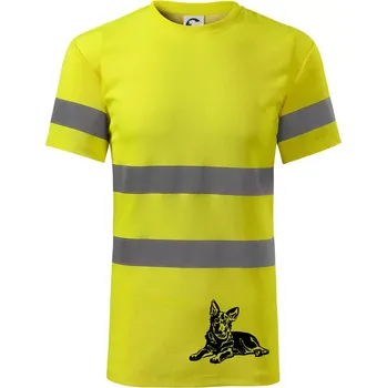 Pánské oblečení Německý ovčák - štěně - Triko reflexní - HV PROTECT - S ( Neonově žlutá )