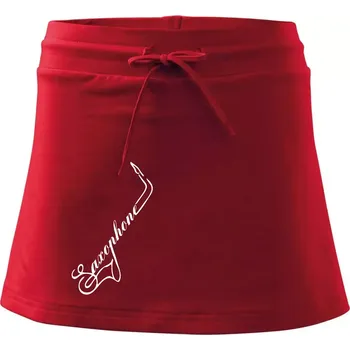 Dámská sukně Saxophone nápis - Sportovní sukně - two in one - XL ( Červená )