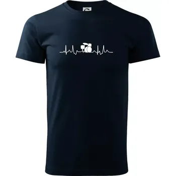 Pánské tričko Bicí EKG - Triko extra velké (5-8XL) - 6XL ( Námořní modrá (téměř černá) )