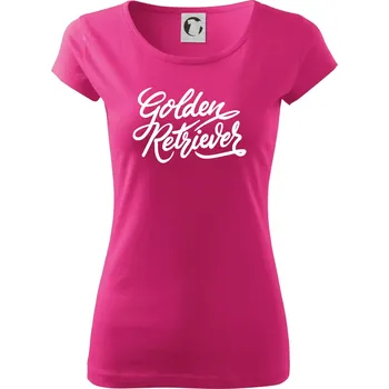 Dámské tričko Golden retriever - nápis okrasný - Dámské triko Pure - XS ( Purpurová )